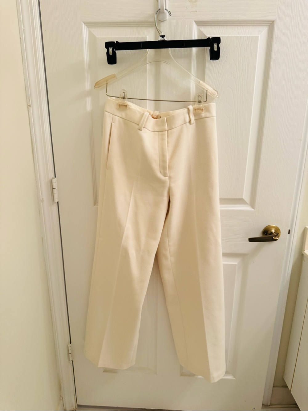 Tory Burch Cream Wide-Leg High-Rise Pants